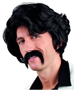 Picture of WIG CHUCK BLACK WITH MUSTACHE