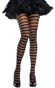 Picture of Tights Black Stripes One Size