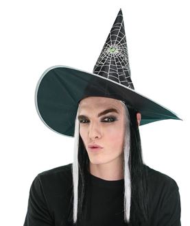 Picture of WITCH HAT WITH HAIR FOR ADULTS